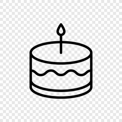 Cake simple icon vector. Flat design. Transparent grid.ai