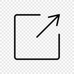 External link simple icon vector. Flat design. Transparent grid.ai