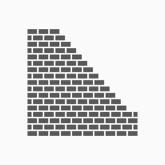 Fototapeta premium brick wall icon, wall vector, brick illustration