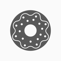 donut icon, doughnut vector, dessert illustration