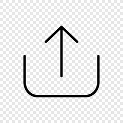Upload simple icon vector. Flat desing. Transparent grid.ai