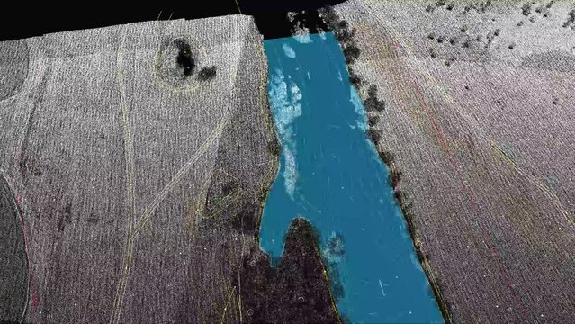 Dense points cloud information model area obtained by aerial laser scanning