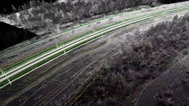 Dense points cloud information model of infrastructure area obtained by aerial laser scanning
