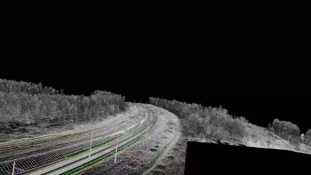 Dense points cloud information model of infrastructure area obtained by aerial laser scanning