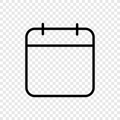 Calendar simple icon, vector. Flat design. Transparent grid.ai