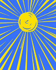 Yellow sun in the blue sky. Like in Ukraine.