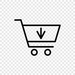 Shopping cart, buy simple icon vector. Flat design. Transparent grid.ai