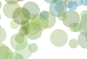Light Green, Yellow vector background with bubbles.