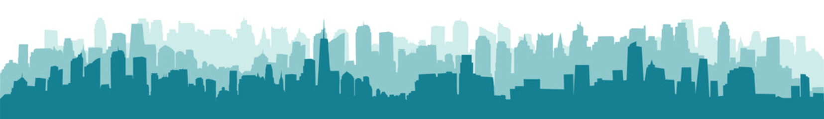 Modern City Skyline silhouette - abstract futuristic business background. Vector illustration - obrazy, fototapety, plakaty