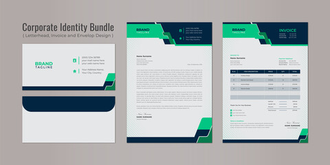 Professional business stationery and brand identity template design with premium vector