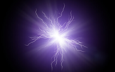 Flash of electric bolt. Lightning strikes. Electric storm. Electric lighting effect. Abstract...