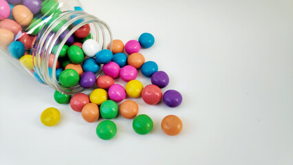 colorful candy in a glass bowl