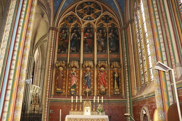 Obraz premium La cathédrale Saint Etienne de Limoges, cathédrale gothique, intérieur de la cathédrale, ville de Limoges, département de la Haute Vienne, France