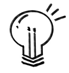 Creative solution light bulb hand draw doodle illustration icon