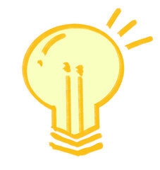 Creative solution light bulb hand draw doodle illustration icon