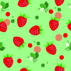 seamless pattern with strawberries