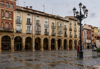 Fototapeta na wymiar view of the historic Market Square in the old city center of Logrono