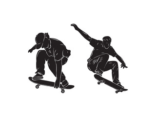 skateboard pose illustration © Wollgraph