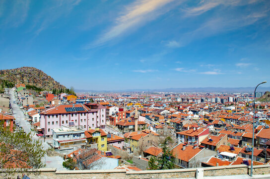 Traditional Turkish ottoman houses in Afyonkarahisar old town, Afyon, Turkey