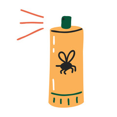Mosquito repellent icon. Hand drawn flat style. Vector illustration.