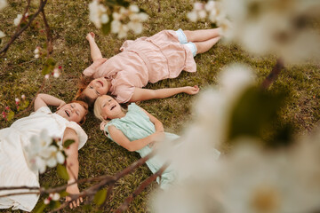 Spring Girls in Flowers