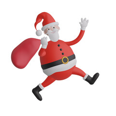 Cartoon Santa Claus. 3d illustration.