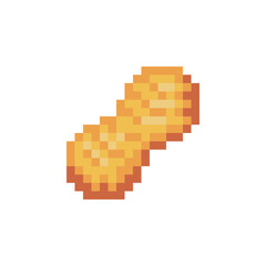 Peanuts pixel art icon, nuts isolated vector illustration. 8-bit sprite. Design stickers, logo, mobile app.
