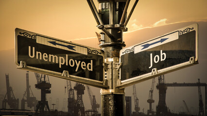 Street Sign to Job versus Unemployed