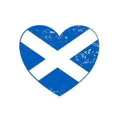 Scotland  retro heart flag - vector