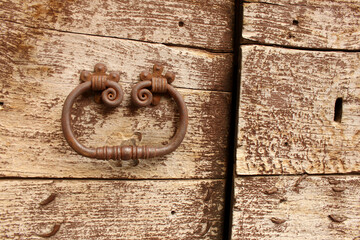 ancient door with knocker