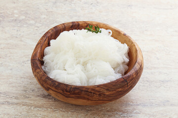 Glass asian noodles in the bowl