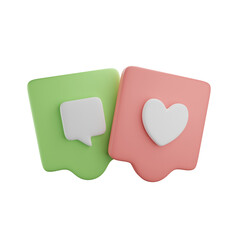 3d illustration of social media icons