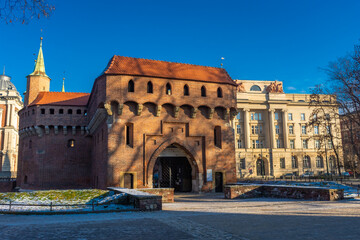 Fototapeta na wymiar The Barbican of Krakow, the best preserved in Europe