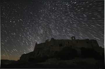 Castillo de los Calatravos durante una sesi&oacute;n timelapse nocturno.