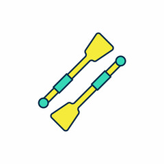 Filled outline Oars or paddles boat icon isolated on white background. Vector