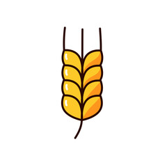 color outline rye crop illustration icon