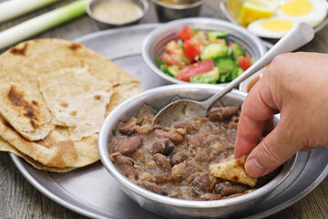 ful medames and aish baladi, Egyptian breakfast