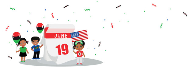 Juneteenth banner. Vector holidays illustrations on white background.