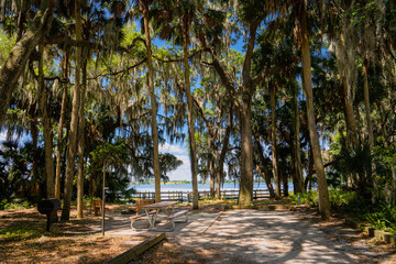 Trimble Park a lakeside park with RV camping sites in Mount Dora, Florida