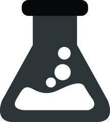 conical flask icon on white background