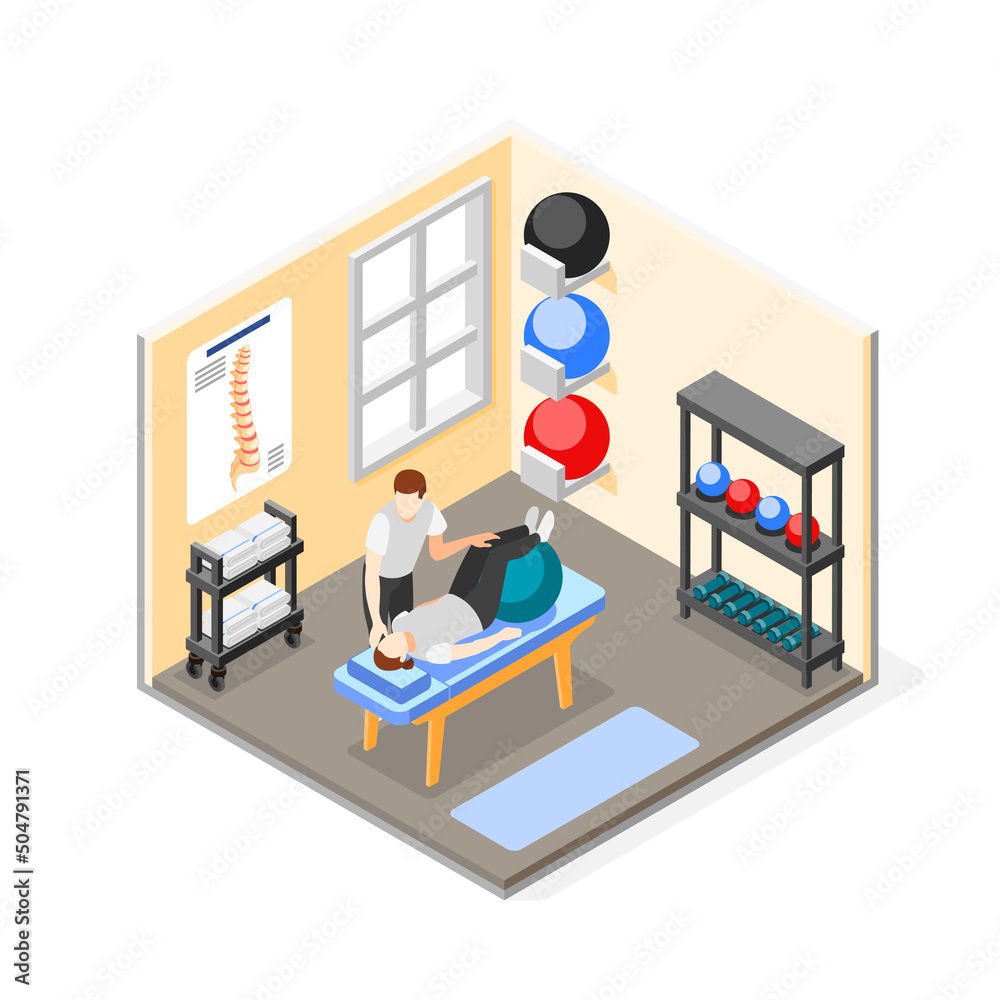 Wall mural physiotherapy and rehabilitation concept