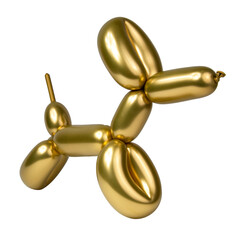 Shiny balloon model dog isolated on the white background