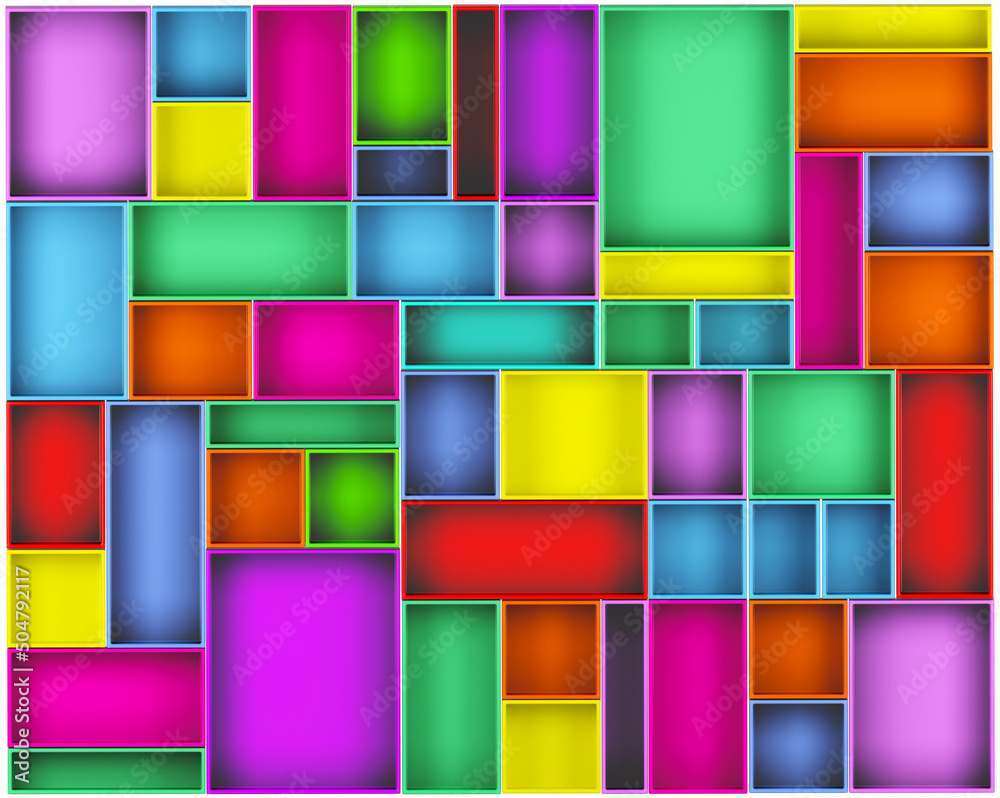 Poster rainbow cubic pattern. texture for scenery rainbow scenery for site. geometric pattern. visualizatio