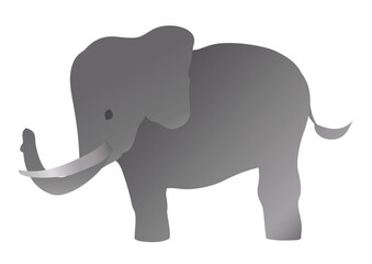 Minimalist design of gray and cute elephant, Vector illustration