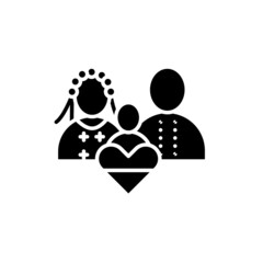 Ukrainian family line color icon. Isolated vector element.