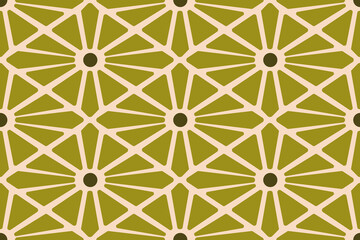 geometry seamless pattern with circle and abstract shape