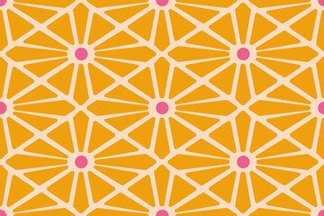 geometry seamless pattern with circle and abstract shape