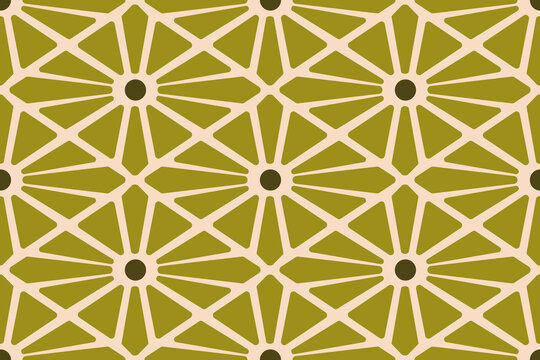 geometry seamless pattern with circle and abstract shape