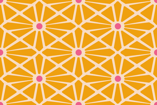 geometry seamless pattern with circle and abstract shape