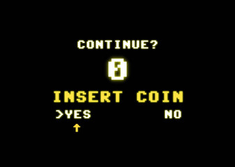 The expired request to insert a coin to continue playing after a game over screen (the countdown went to zero). 8-bit retro style, low glowing aura.
 - obrazy, fototapety, plakaty